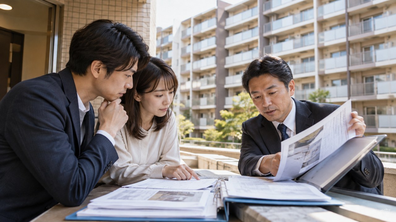 中古マンションの修繕履歴と長期修繕計画を確認する購入検討者